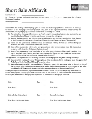 Short Sale Affidavit
