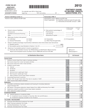 Kentucky Schedule K-1 Partner’s Share Form 765-GP