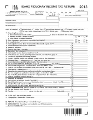 Idaho Fiduciary Income Tax Return 2013