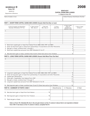 Kentucky Form 741 Capital Gains and Losses