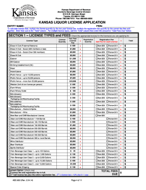 Kansas Liquor License Application