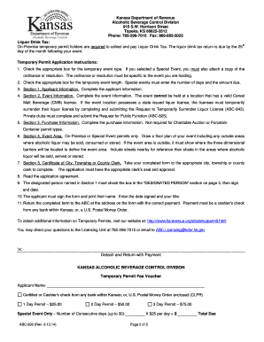 Kansas Temporary Permit Application and Agreement