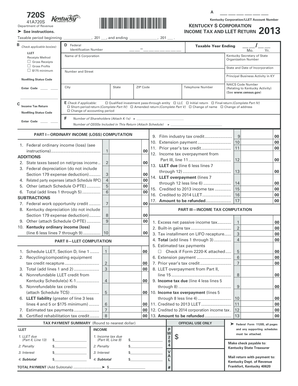 Kentucky S Corporation Income Tax and LLET Return