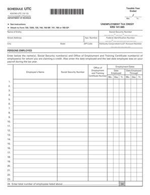 Kentucky Unemployment Tax Credit Form