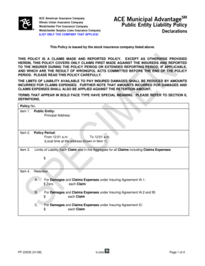 Public Entity Liability Policy