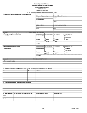 Kansas Financial Information Statement