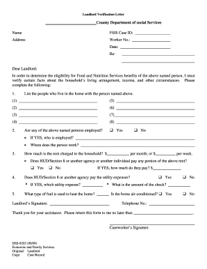 Landlord Verification Letter