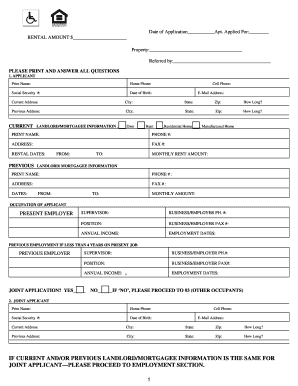 Rental Application Form