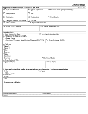 Application for Federal Assistance SF-424