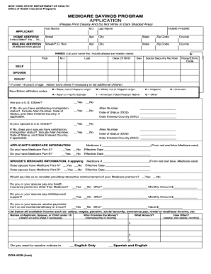 New York Medicare Savings Program Application