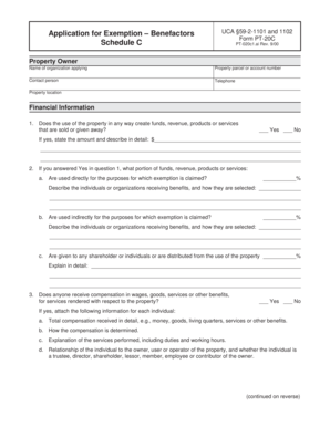 Utah Property Tax Exemption Application