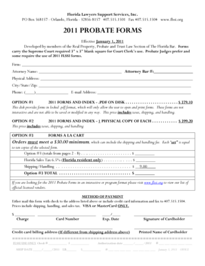 Florida 2011 Probate Forms
