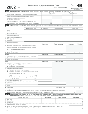 2002 Wisconsin Apportionment Data 4B