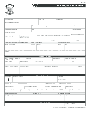 Export Entry Form C5