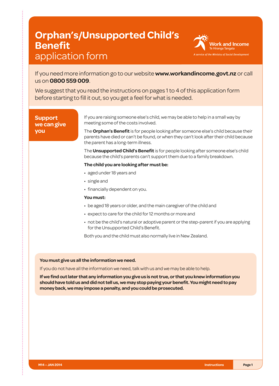 Cb1 form ireland - Orphan's/Unsupported Child's Benefit Application Form (PDF 731.4 ... - workandincome govt