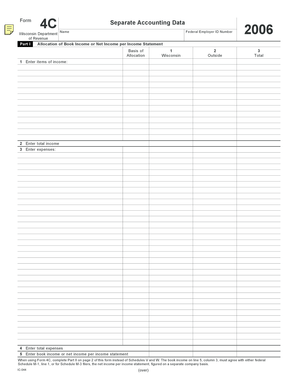 Wisconsin Form 4C Separate Accounting Data