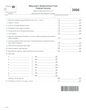 Wisconsin Schedule W 2006