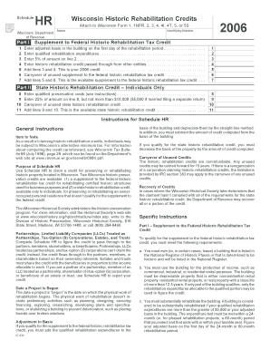 Wisconsin Historic Rehabilitation Credits Form