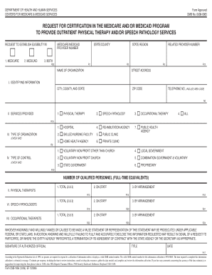 Request for Certification in Medicare and Medicaid Program