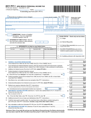 New Mexico Personal Income Tax Form 2011