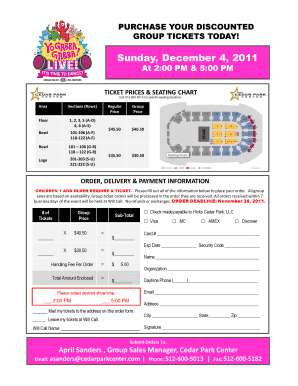 Group Ticket Order Form