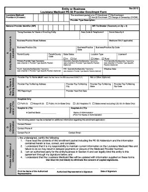 Louisiana Medicaid Provider Enrollment Form