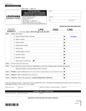 Louisiana Special Fuels Decal Application