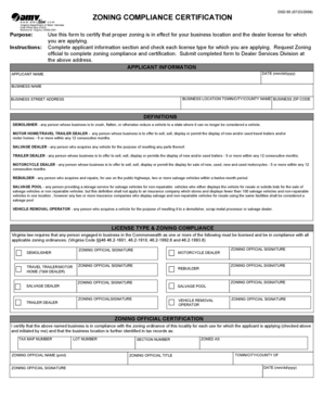 Virginia Zoning Compliance Certification