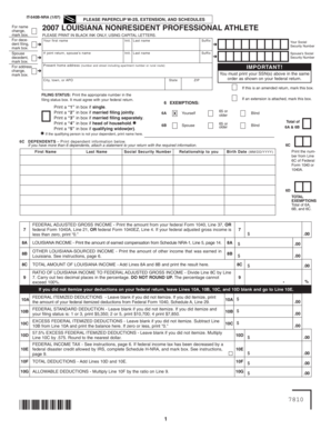 Louisiana Nonresident Professional Athlete Tax Form