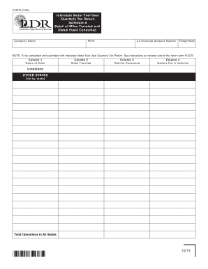 Louisiana Interstate Motor Fuel User Quarterly Tax Return