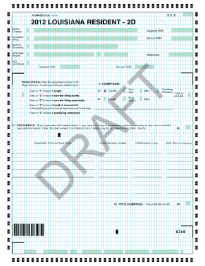 Louisiana Resident 2D Tax Form