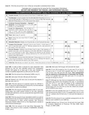 2007 Louisiana Nonresident Professional Athlete Income Tax Return