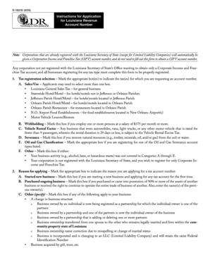 Louisiana Revenue Account Application