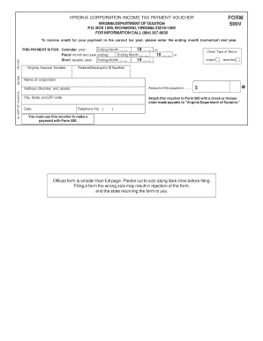 Virginia Corporation Income Tax Payment Voucher