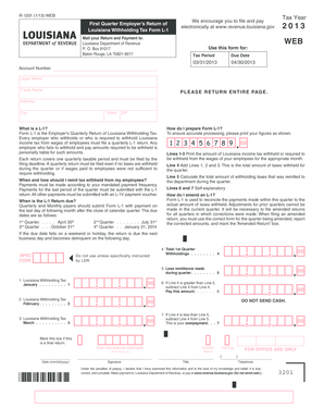 Louisiana Withholding Tax Form L-1
