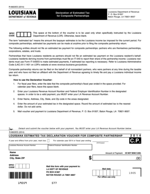 Louisiana Estimated Tax Declaration Voucher