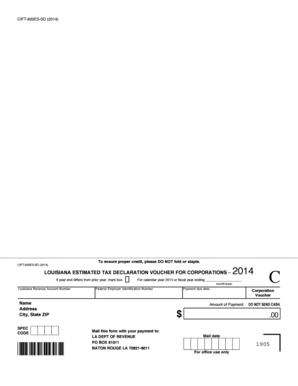 Louisiana Estimated Tax Declaration Voucher