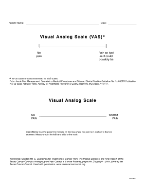 Visual Analog Scale Pain Assessment Form