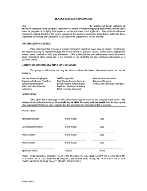 Tenant Release and Consent Form