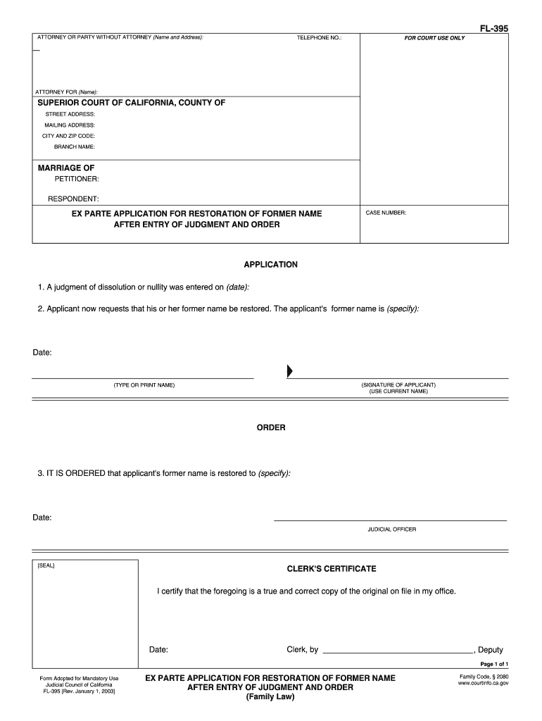 form fl 395 Preview on Page 1.