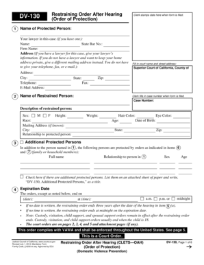 California Restraining Order After Hearing