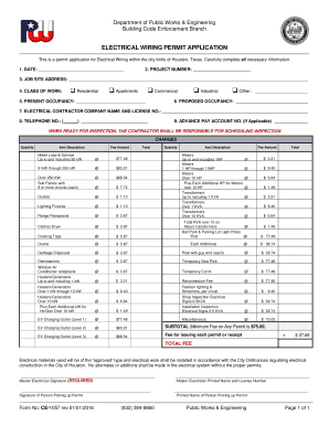 Electrical Wiring Permit Application