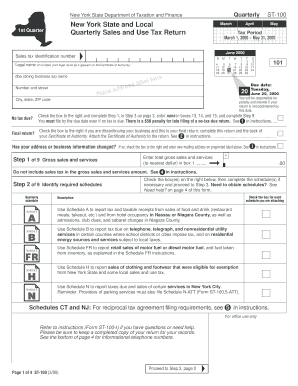 New York State Quarterly Sales and Use Tax Return