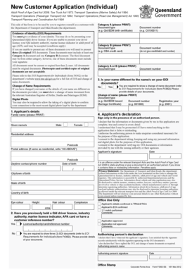 Queensland New Customer Application Form