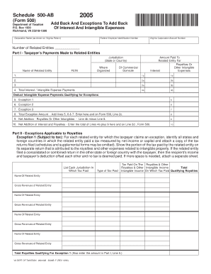 Virginia Schedule 500-AB 2005