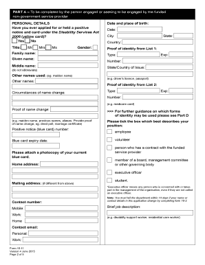 Queensland Criminal History Screening Application