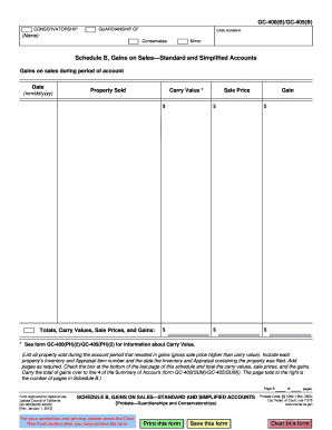 California Conservatorship Guardianship Schedule B