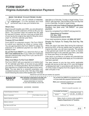 Virginia Form 500CP
