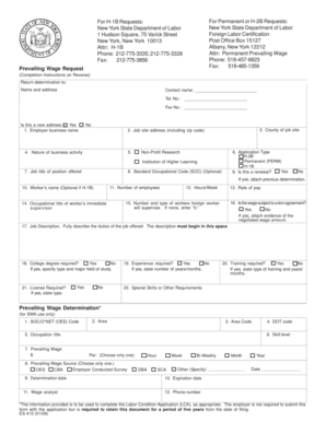 New York Prevailing Wage Request Form
