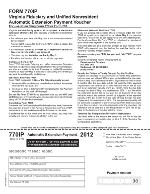 Virginia Fiduciary and Unified Nonresident Automatic Extension Payment Voucher